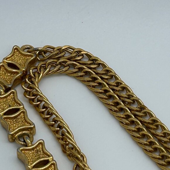 Monet Vintage Gold Tone Necklace With Textured  for Layering 54" Opera Length - Picture 8 of 14